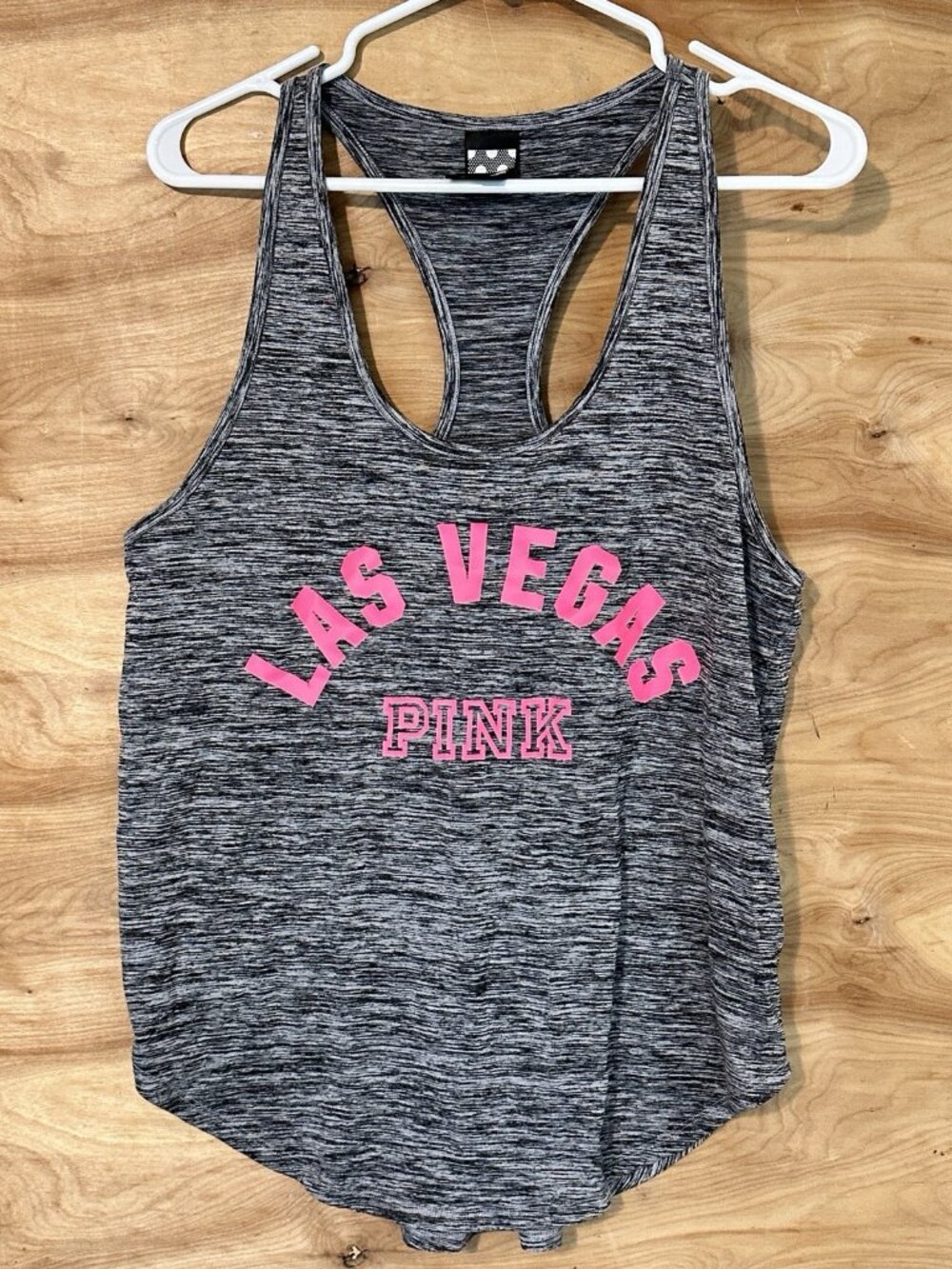 Victoria Secret Large Las Vegas  Pink Tank Top Racerback Shirt Workout